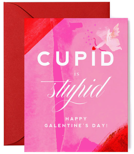 Cupid is Stupid Galentine's Day Card