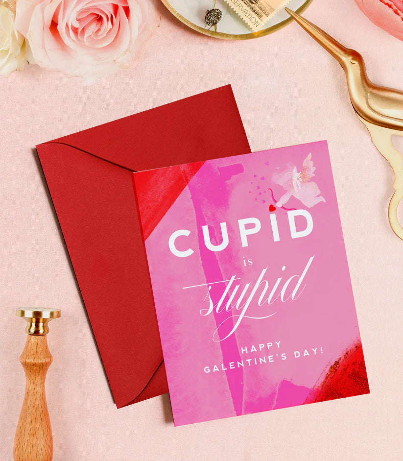 Cupid is Stupid Galentine's Day Card