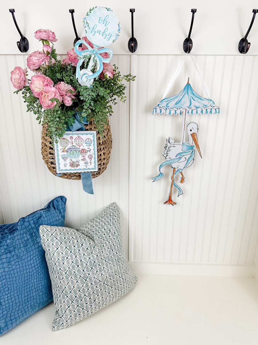 Boy Stork PVC Door Hanger