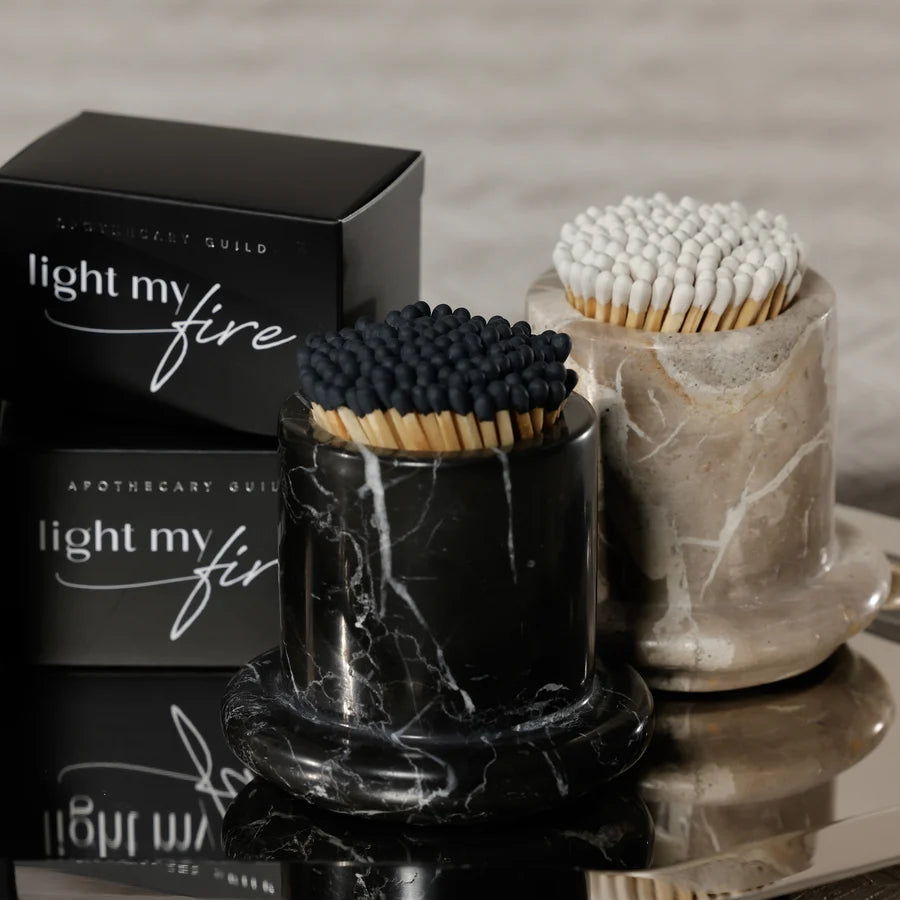 Black Marquina Marble Marbella Light My Fire Matches - 150 Pack