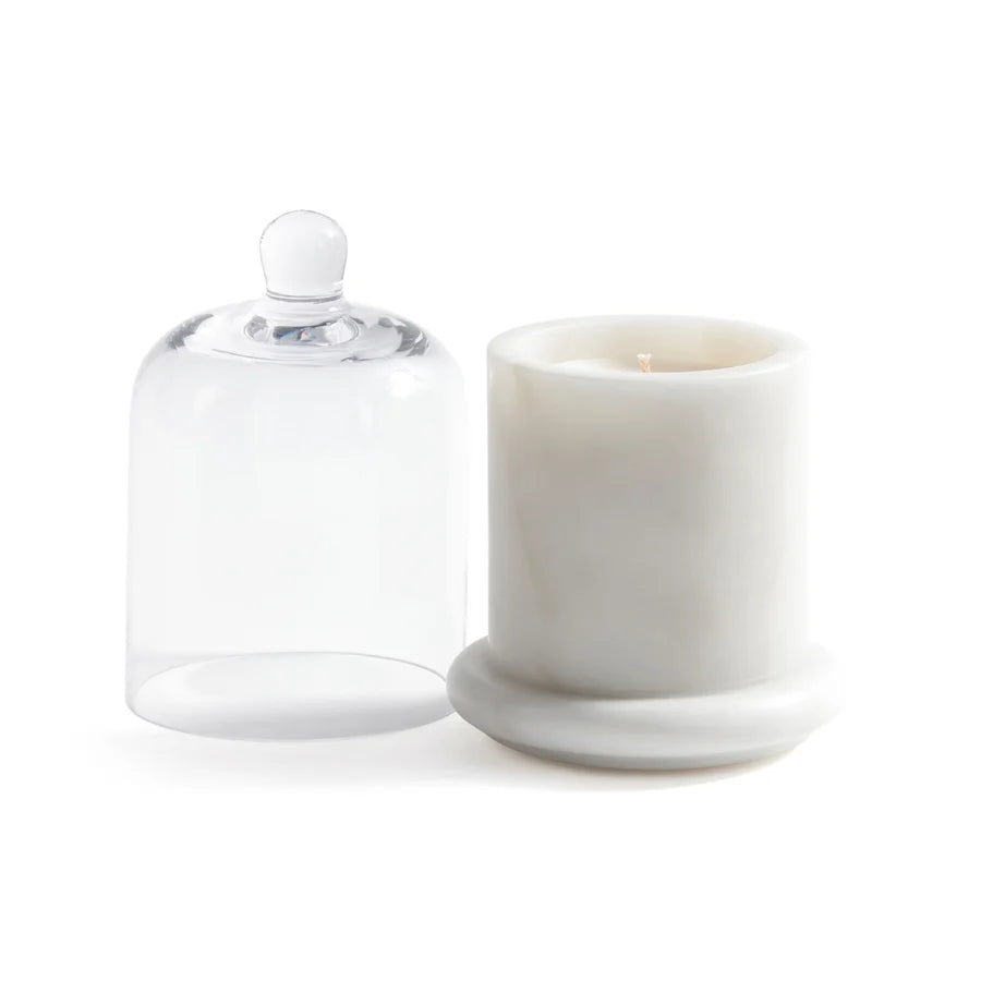 Marbella Scented Candle Jar with Cloche Water Lotus
