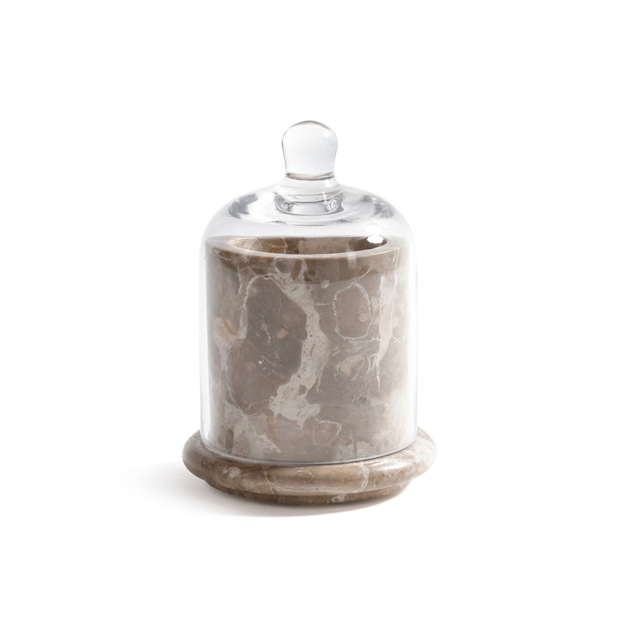 Marbella Scented Candle Jar w/ Cloche Bergamot Linen