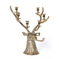 Pipe-Lit Stag 6-Tier Candle Holder - Gold