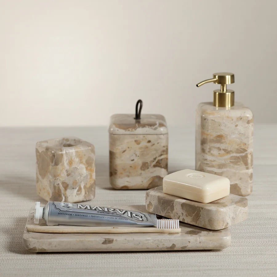 Crema Fossil Marble Vanity Tray