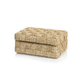 Natural Abaca Rope Hinged Box with Suede Interior - Small