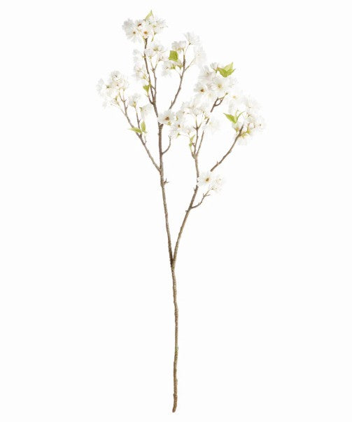White Double Cherry Blossom Branch 46" ST/2
