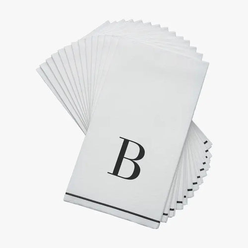 B Black Monogram Paper Dinner Napkins 14 Napkins