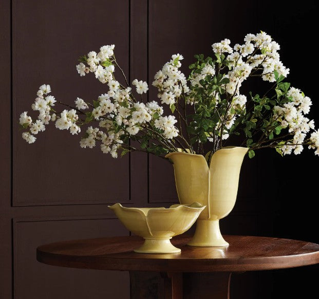 White Double Cherry Blossom Branch 46" ST/2