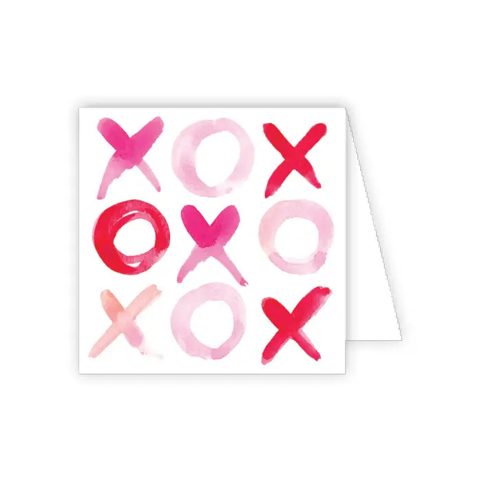 X's and O's Red and Pink Enclosure Card