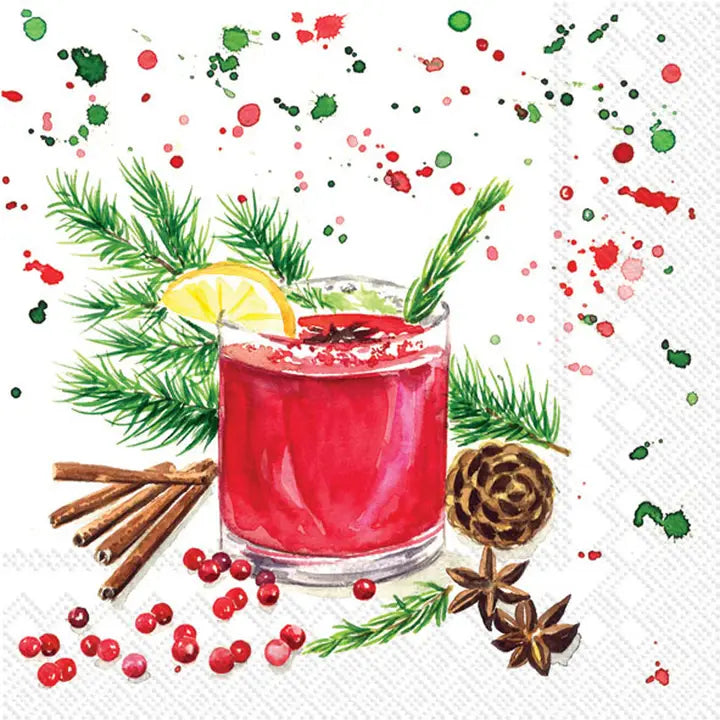 Paper Cocktail Napkins 20 Ct Christmas Cocktail