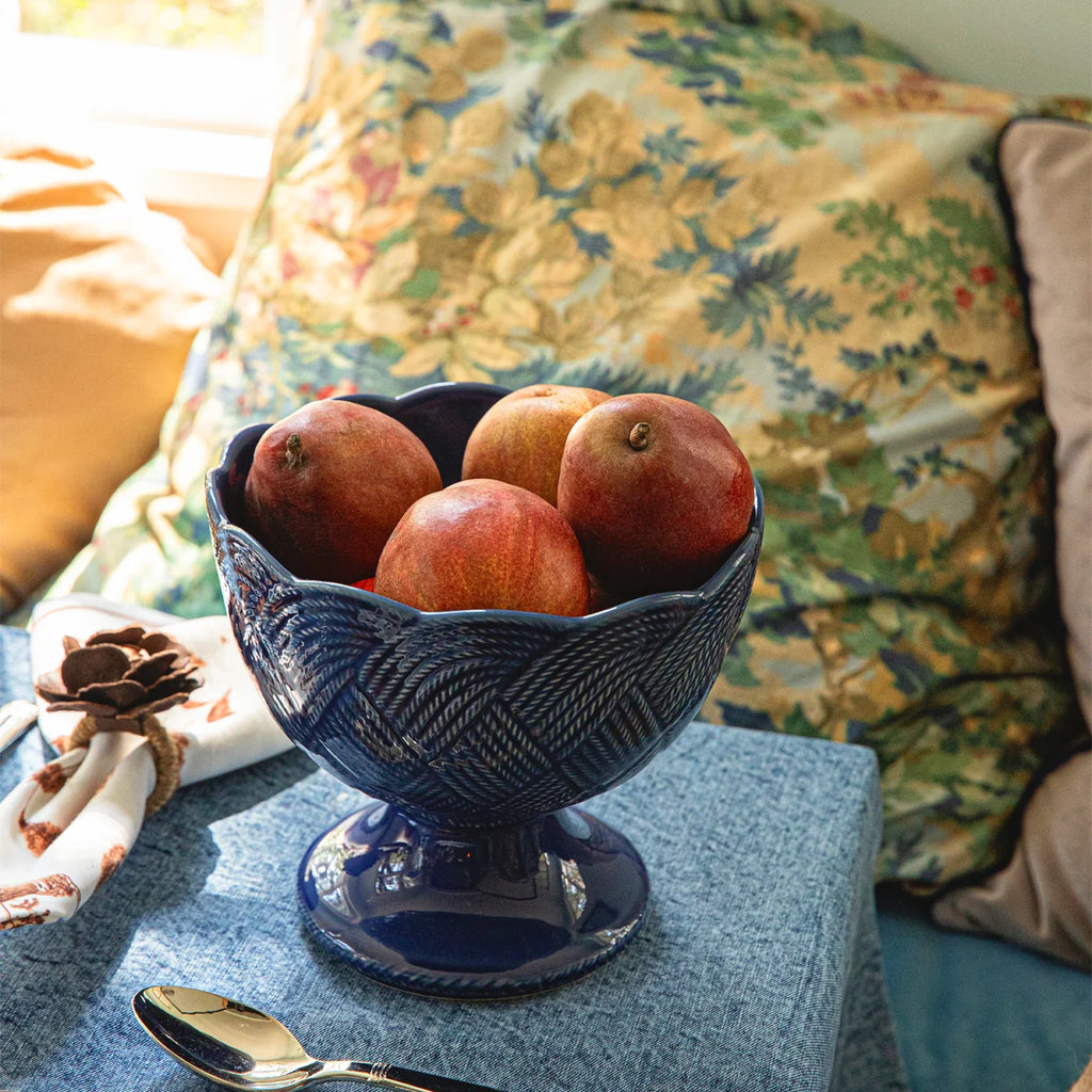 Mystic Knot Footed Bowl - Denim