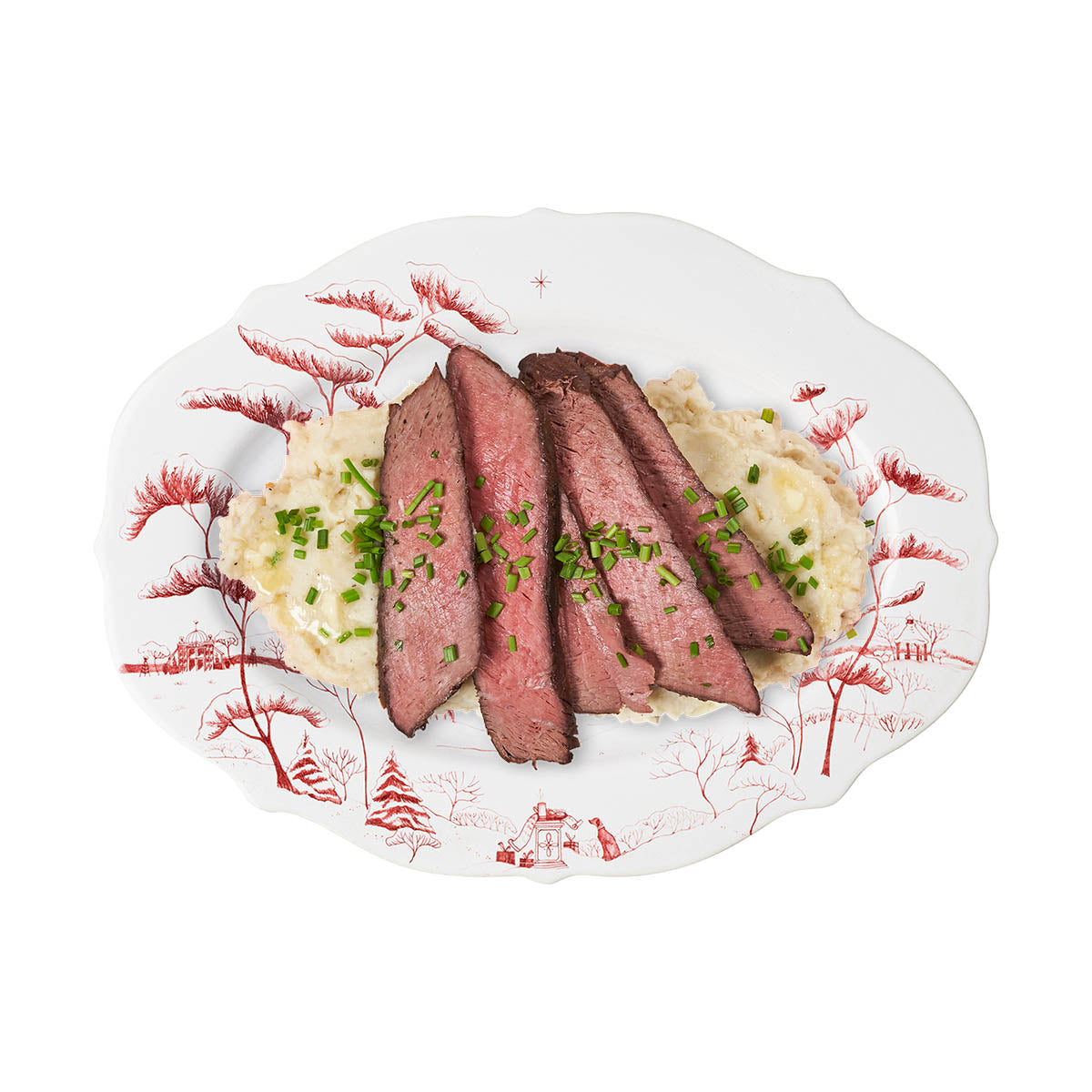 Winter Frolic 15" Platter - Ruby