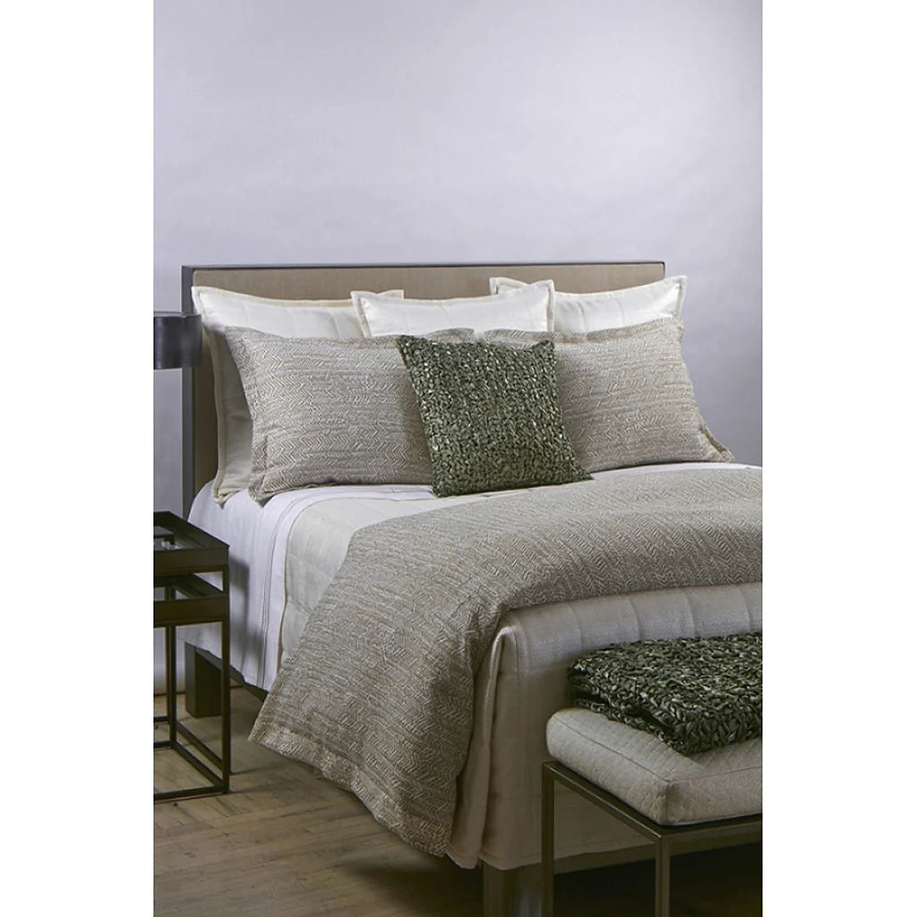 Sage Herringbone Queen Duvet Set w/ 2 Shams