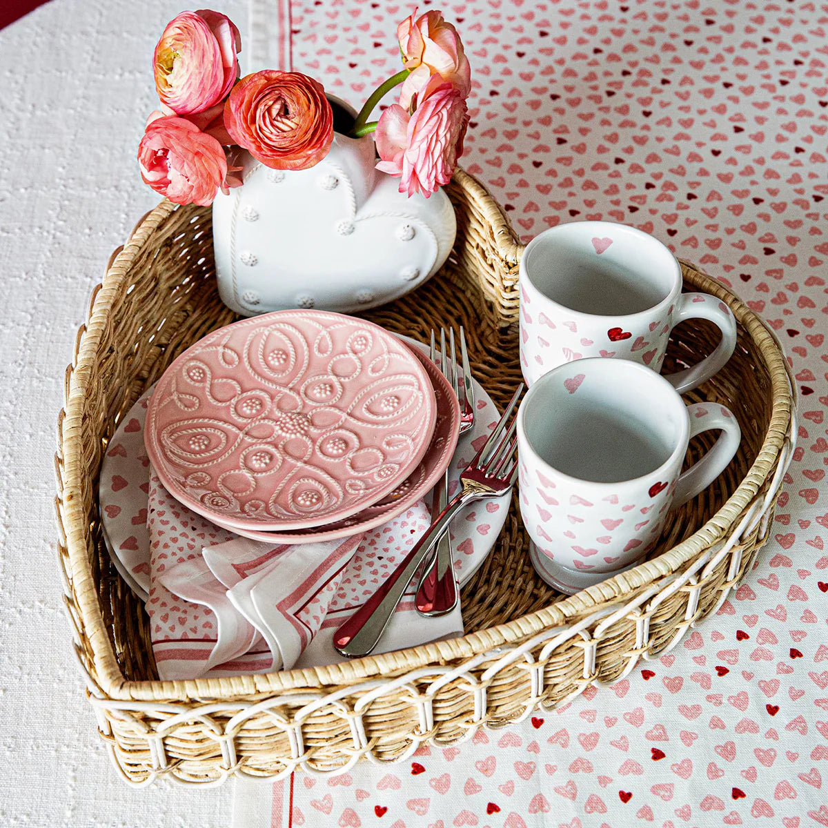 Berry & Thread  6" Heart Vase - Whitewash