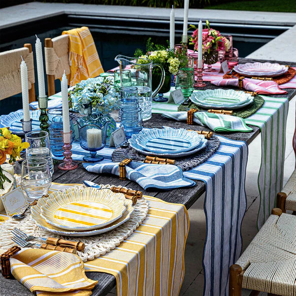 Cabana Stripe 18" x 90" Table Runner - Ocean
