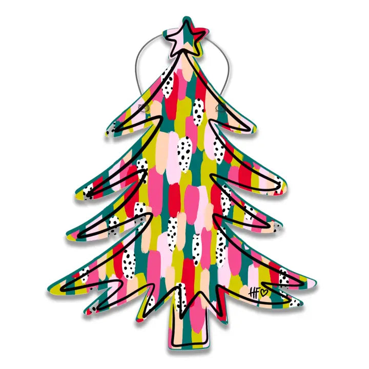 Multicolored Christmas Tree Door Hanger Jumbo