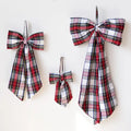 Holiday Plaid Fabric Bows Large