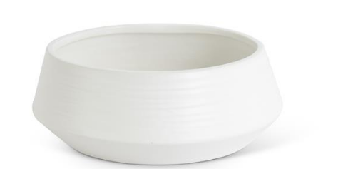 Matte White Stoneware Saucer Planter Sm