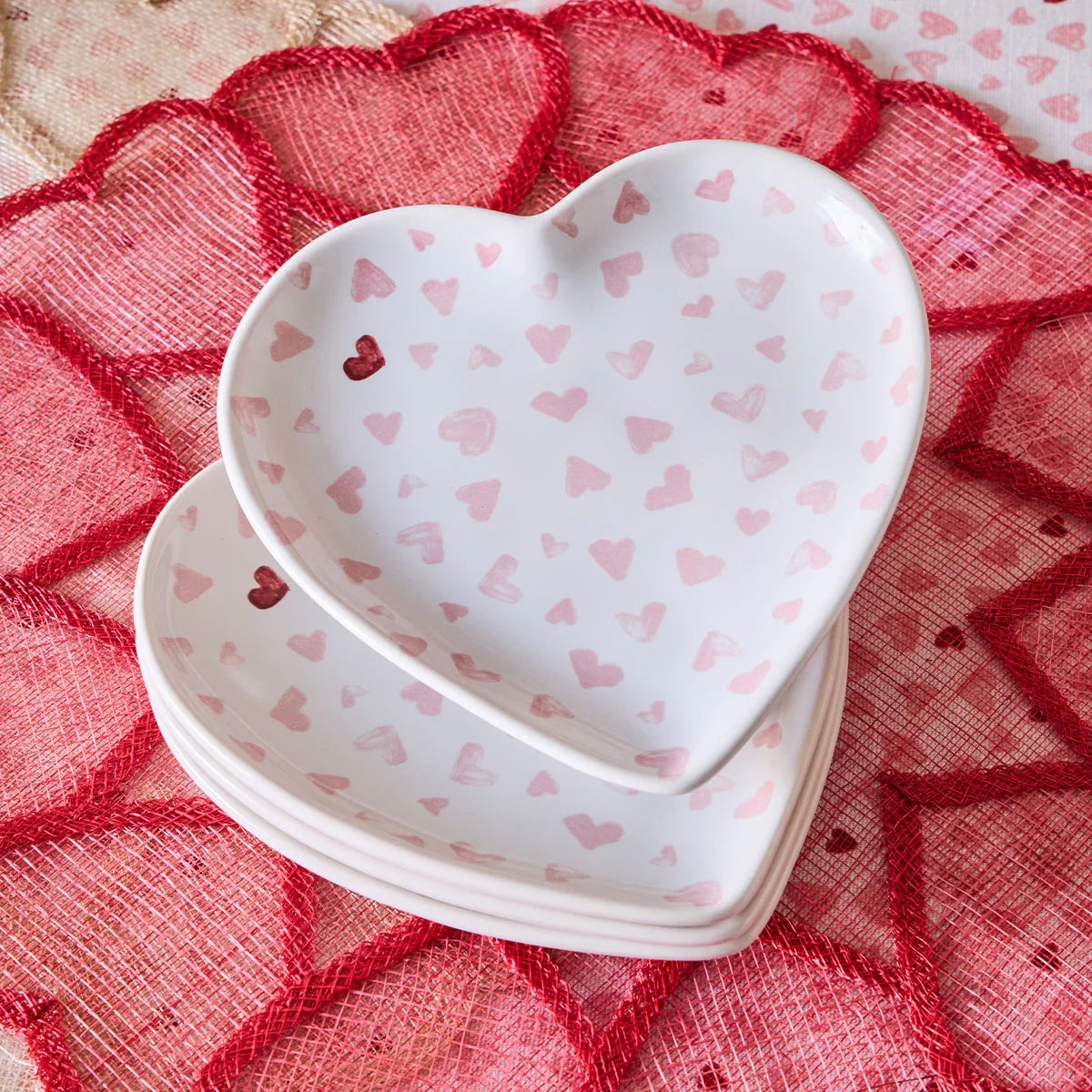 Love You More  7" Heart Tray - Pink