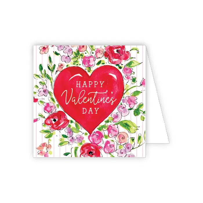 Happy Valentine's Day Red Heart Enclosure Card