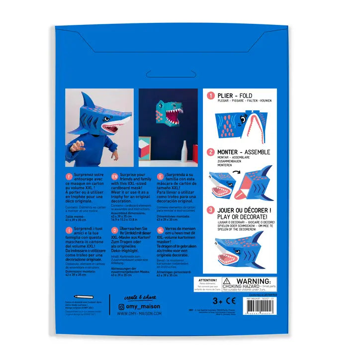 3D Kid and Adult Shark Mask