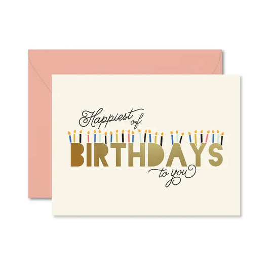 Happiest of Birthdays Coral Greeting Card