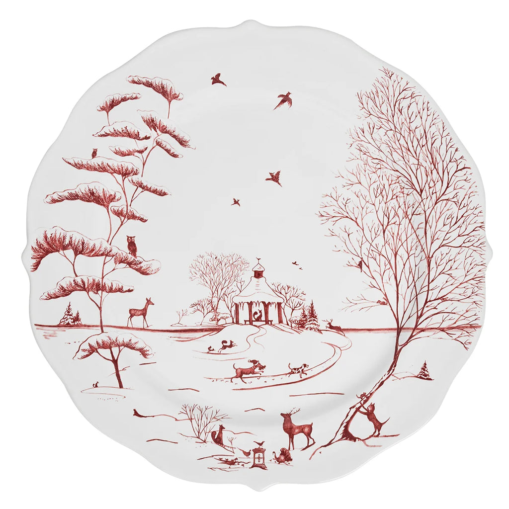 Winter Frolic Charger/Platter - Ruby