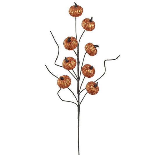 Glittered Pumpkin Spray Copper 23"