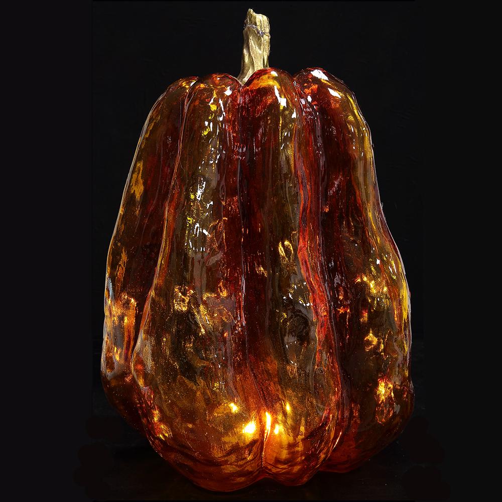 Battery Operated Pumpkin With Light Orange