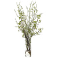 Berries/Blossom in Glass Vase White Pink