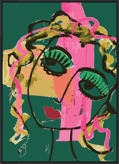 Glance II In Green on Canvas