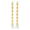 Bands Gold Dinner Candles, Set of 2