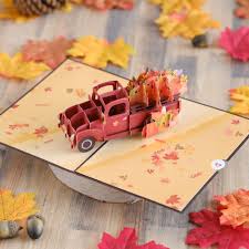 Red Harvest Truck Pop-Up Card