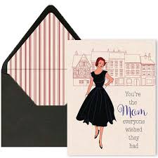 Vintage Fashion Mom Greeting Card