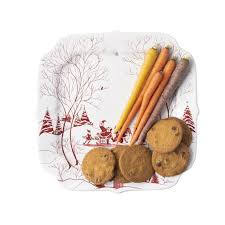 Country Estate Winter Frolic Ruby Santa's Cookie Tray Naughty and Nice List