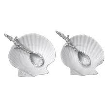 Ceramic Scallop and Spoon Set