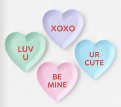 Conversation Heart Plate Set of 4