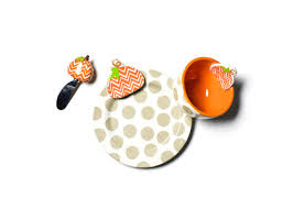 Chevron Pumpkin Embellishment Appetizer Spreader