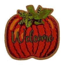 Welcome Pumpkin Coir Mat