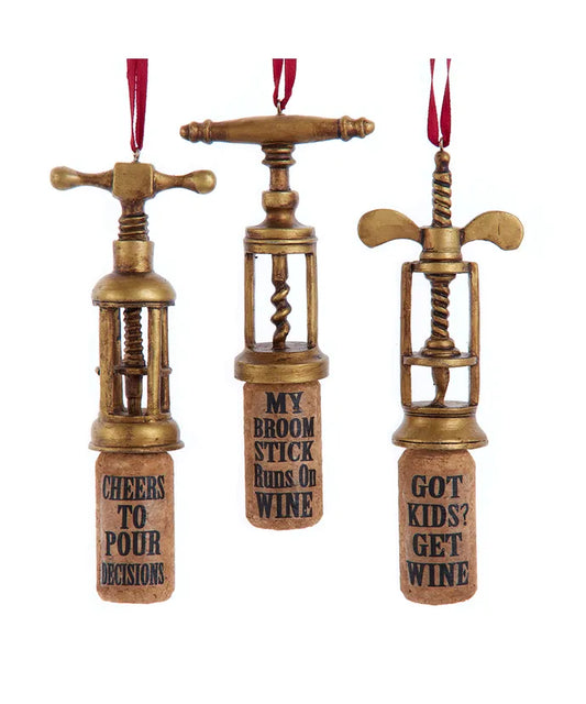 Wine Cork With Sentiment Ornament