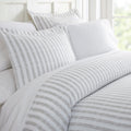 Gray & White Striped King Duvet w/ 2 King Shams
