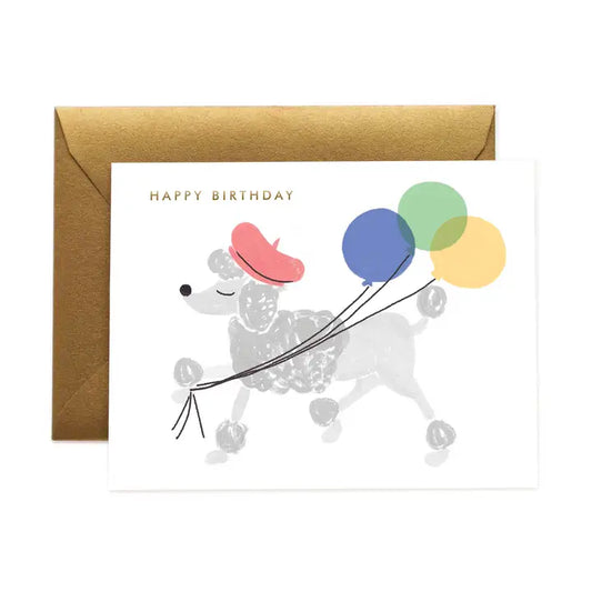 French Poodle Birthday Card