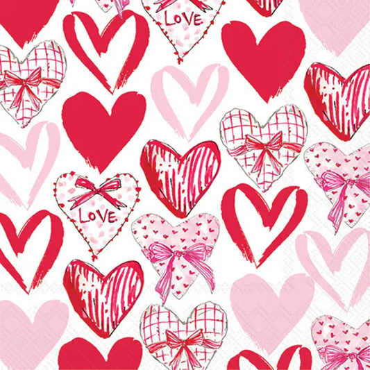 Valentine Hearts Rosanne Beck Paper Cocktail Napkins 20ct
