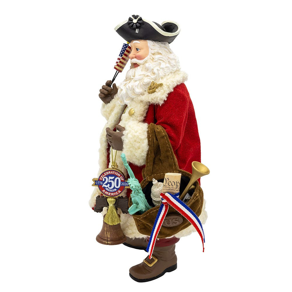 11" Fabriché™ 250th Anniversary of America Musical Santa