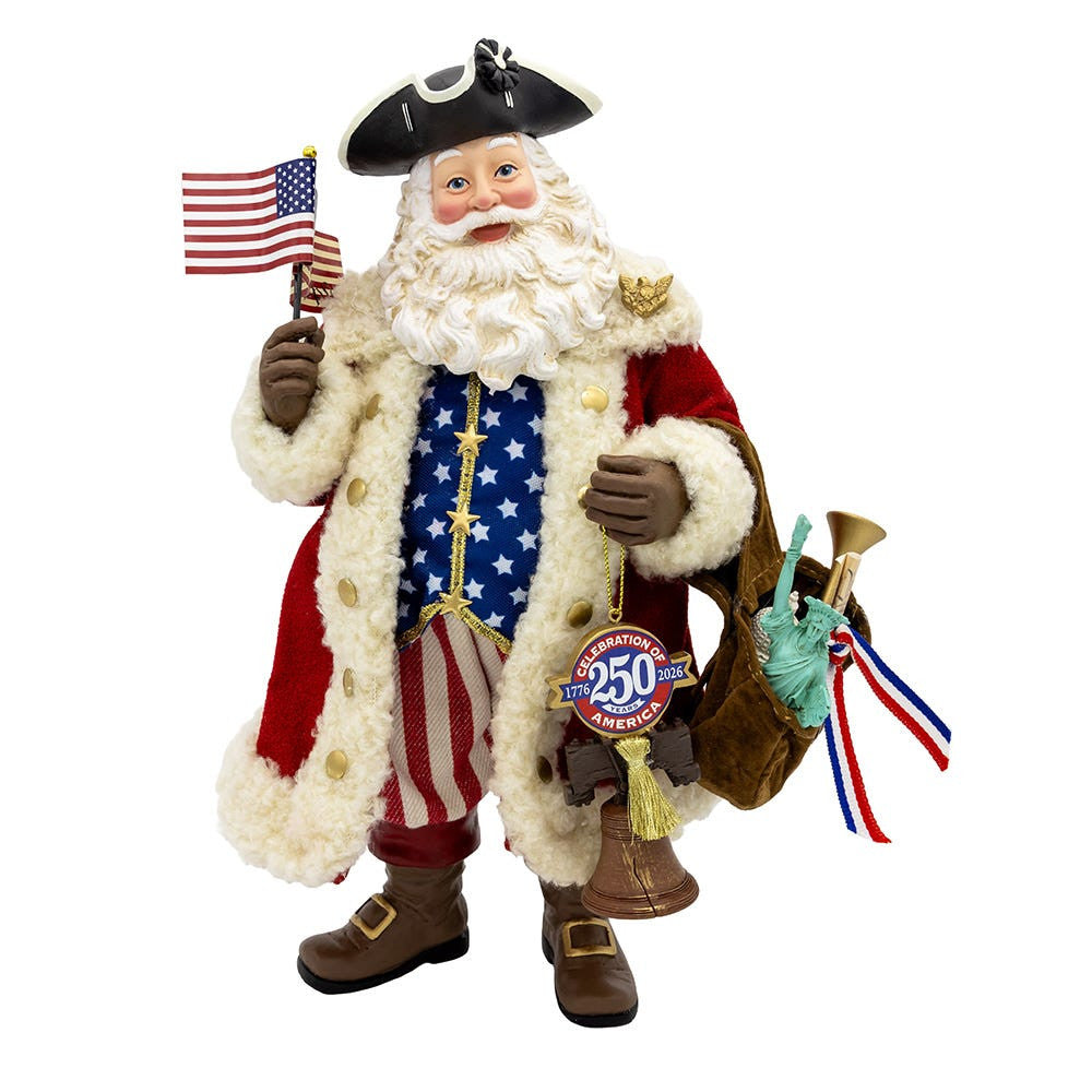 11" Fabriché™ 250th Anniversary of America Musical Santa