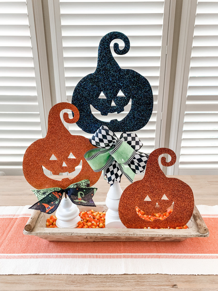 Black All Glitter Jack O Lantern