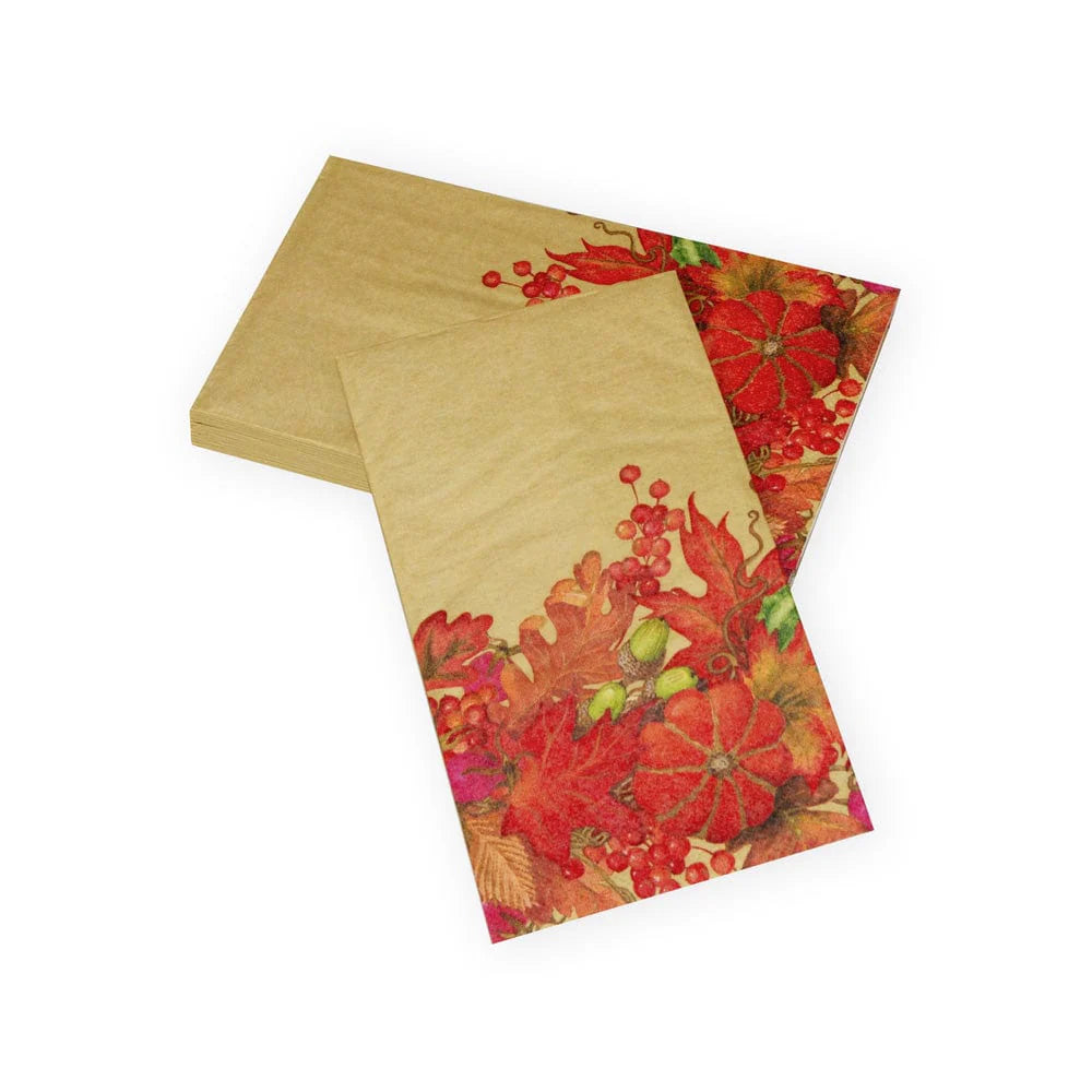 Harvest Garland Gold Guest Towel Napkins - 15 Per Package