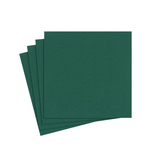 Paper Linen Solid Cocktail Napkins in Hunter Green - 15 Per Package