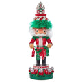 Hollywood Nutcrackers™ Red, White & Green Candy Tower Hat Nutcracker