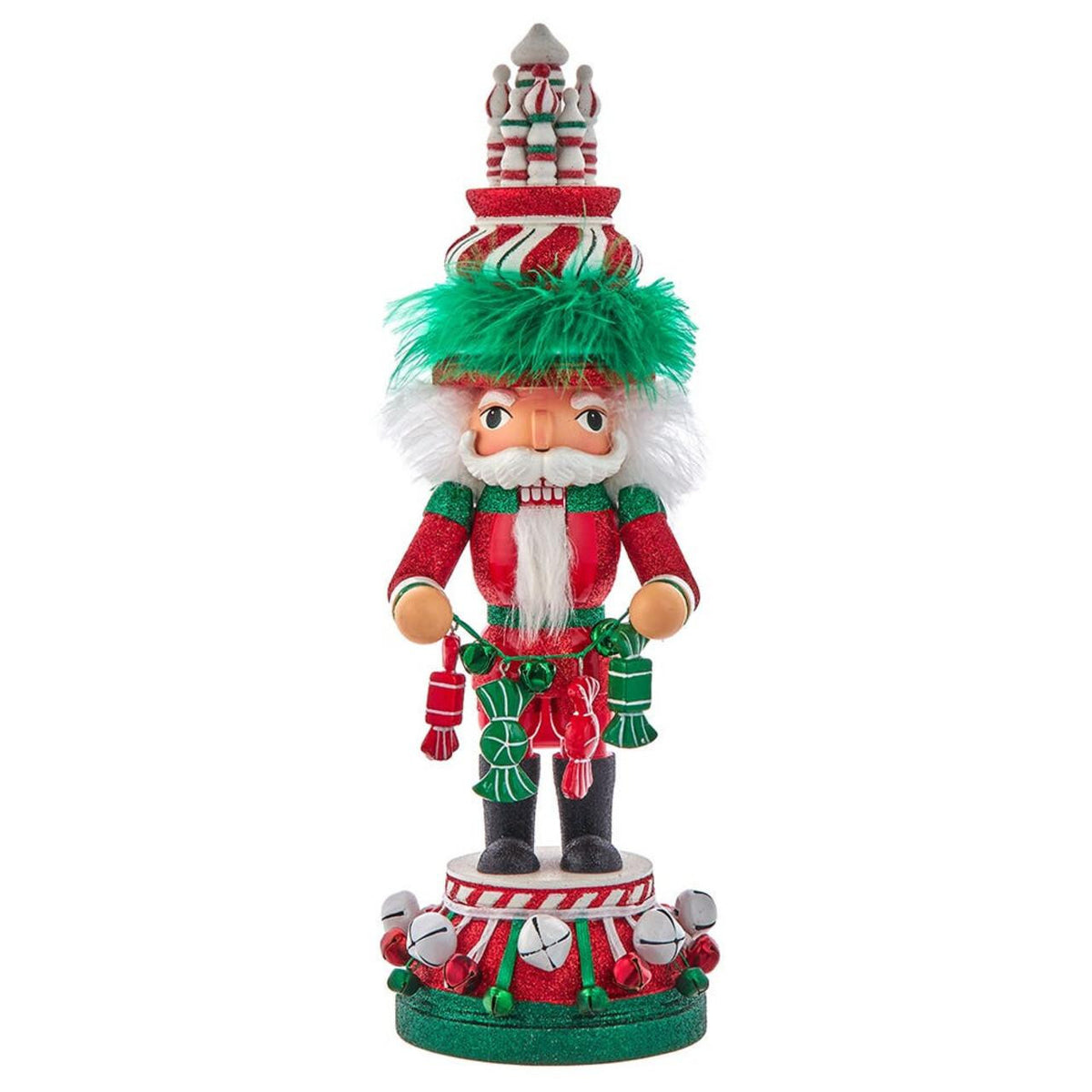 Hollywood Nutcrackers™ Red, White & Green Candy Tower Hat Nutcracker